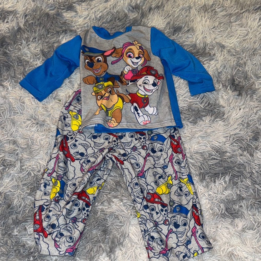 Paw Patrol Kids Pajama Set - Blue, Gray, and Yellow